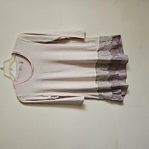 Logo lori Goldstein beige blouse top size M